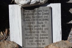Crystal Spring Formation Rock sign  (describes three different rocks)
