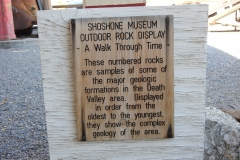 Shoshone Museum Outdoor Rock Display sign